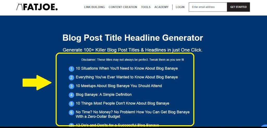 blog Title generator