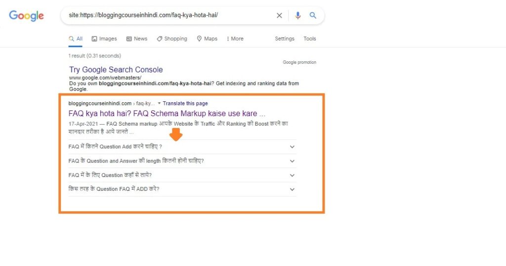 Google SERP FAQ