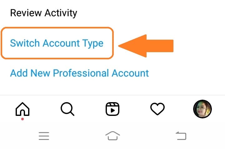 instagram account type